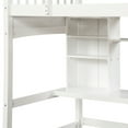 thumbnail image 7 of Hommoo Twin Loft Bed with Storage Shelves, Desk and Ladder, Wood Low Loft Bed Frame for Toddlers, White, 7 of 7