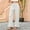 White, variant on Satingcolo Linen Pants Women Wide Leg Ruffle Hem Pull On High Waisted Elastic Waist Cropped Ankle Casual Beach Summer Pants Wine 2XL