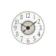 thumbnail image 2 of Woven Paths 36" Round Wood Wall Clock in Distressed White and Brown Finish, 2 of 5