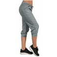 thumbnail image 5 of Fulijie Capri Pants for Women Summer Casual Capris High Waisted Pant Hiking Jogger Pants with Pocket Bottom Capri Pants, Gray Plus Size Jeans for Women, Polyester,Spandex Vacation Outfits for Women, 5 of 7