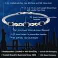 thumbnail image 2 of 925 Silver and 10K Yellow Gold Blue Sapphire and White Lab Grown Diamond Bracelet for Women (2.79 Cttw, Gemstone September Birthstone, Cushion 6MM and 5MM , 6.5/7/7.5 inch, Made in Italy), 2 of 6