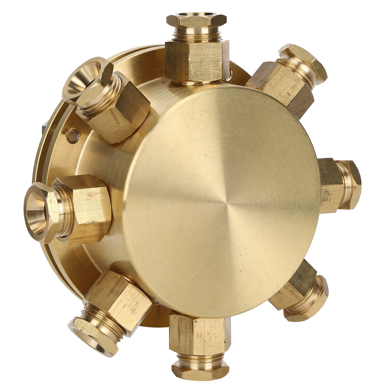Yajisi 8-Hole Waterproof Underwater Junction Box for Outdoor Equipment Light, Alloy Copper Material 5.5 inches / 14 cm Diameter, Heavy Duty Electrical Box for Garden Fountain and Tunnel