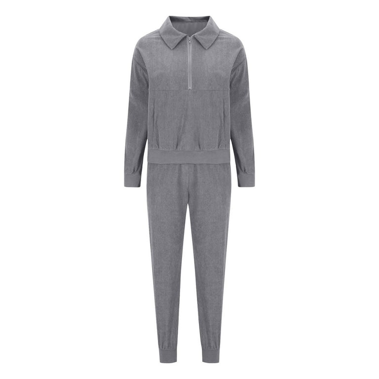 CKpwisy Women's 2025 Two Piece Tracksuits Sweatsuits Quarter Zip