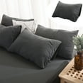 thumbnail image 4 of Household 100% Jersey Cotton Pillowcase-Light Weight, Comfortable Super Soft and Breathable Yarn-Dyed Pillow Cases with Envelope Closure (Sky Gray, 29.13x18.90in), 4 of 7