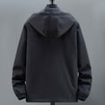thumbnail image 4 of Wyzesi Cardigans Rouges pour Hommes Courts Chandail Décontracté pour Homme Couleur Unie Grande Taille Chandail à Capuchon Fermeture Éclair Réfléchissante Manteau de Sport d'Extérieur Cardigans pour Hommes, 4 of 4