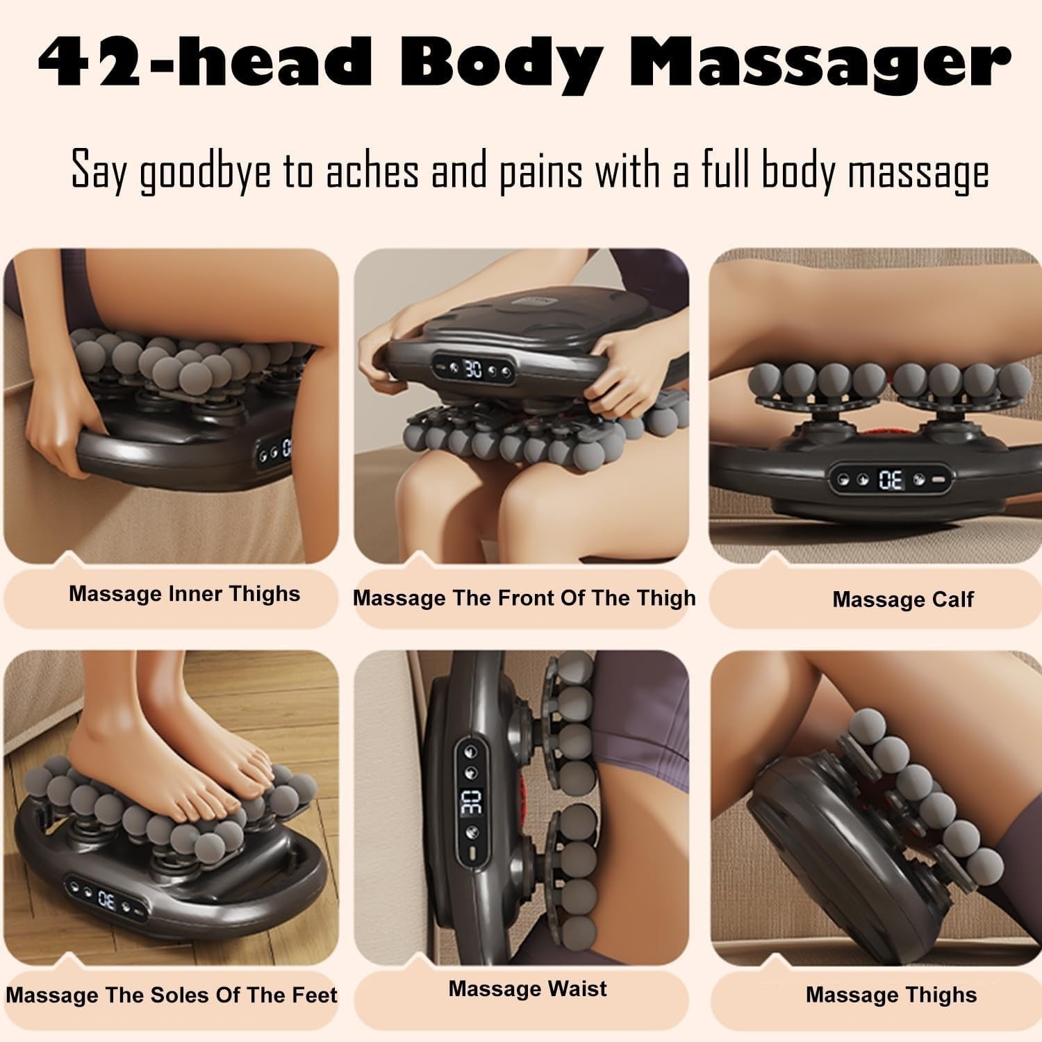 42 Head Massage Gun Set, Handheld Back Massager Gun Deep Tissue,9 Speeds Electric Percussion Muscle Body Massager for Athletes Neck Shoulder Pain Relief,Gifts for Men Women
