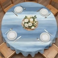 thumbnail image 2 of Light Blue Grey Abstract Round Tablecloth 60 inches Mottled Oil Painting Texture Modern Waterproof Oil-Proof Table Cloth Round Table Cover for Holiday Party Picnic Dinner Decor Indoor and Outdoor Use, 2 of 9