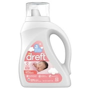 Dreft Newborn Baby Liquid Laundry Detergent, Sensitive Skin, Hypoallergenic, 32 Loads, 46 fl oz