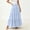 Light Blue, variant on Dianli Maxi Skirt Midi Skirts Women's Solid Elastic Waist Pleated Layered Ruffle Skirt Lace Trim Pull On Lightweight Breathable Casual Everyday Midi Skirt