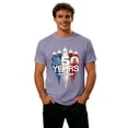 thumbnail image 5 of Sjldqy Mens 4th Of July Shirt Quick Dry Comfy Red White Blue Letter Print T-Shirt Short Sleeve Crew Neck Anniversary Summer Patriotic Top For Men Size 4Xl Light Purple, 5 of 5