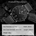 thumbnail image 5 of Watches for Man Ultra-Thin Men’s Quartz Watch with Large Minimalist Dial,Date Window ,Stainless Steel Band,Gift for Man Father's Day gift, 5 of 8