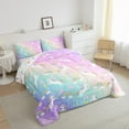 thumbnail image 3 of Feelyou Cute Unicorn Kids Bedding Comforter Set, Mystic Astrology Planet Twin Comforter Sets, Dreamy Rainbow Printed Reversible Bedding Set, Breathable Home Decor, 2-Piece, 3 of 8