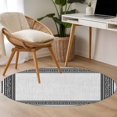 thumbnail image 5 of Round Rugs 3 Ft, Black Gray Retro Greek Key Non Slip Area Rugs for Kitchen Bedroom Entryway, Greece Ancient Rustic Geometric Washable Carpet Runner Rug Floor Mats for Bedroom Home Decor, 5 of 9