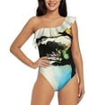 thumbnail image 2 of Natural Source One Shoulder Ruffle Swimsuits Sexy One Piece Swimsuit Women Swimwear Monokini Nature Natural Source, 2 of 5