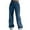 Dark Blue, variant on High Rise Wide Leg Jeans for Women High Waisted Denim Pants with Button Pockets, Straight Leg Boyfriend Style Casual Summer Bottom
