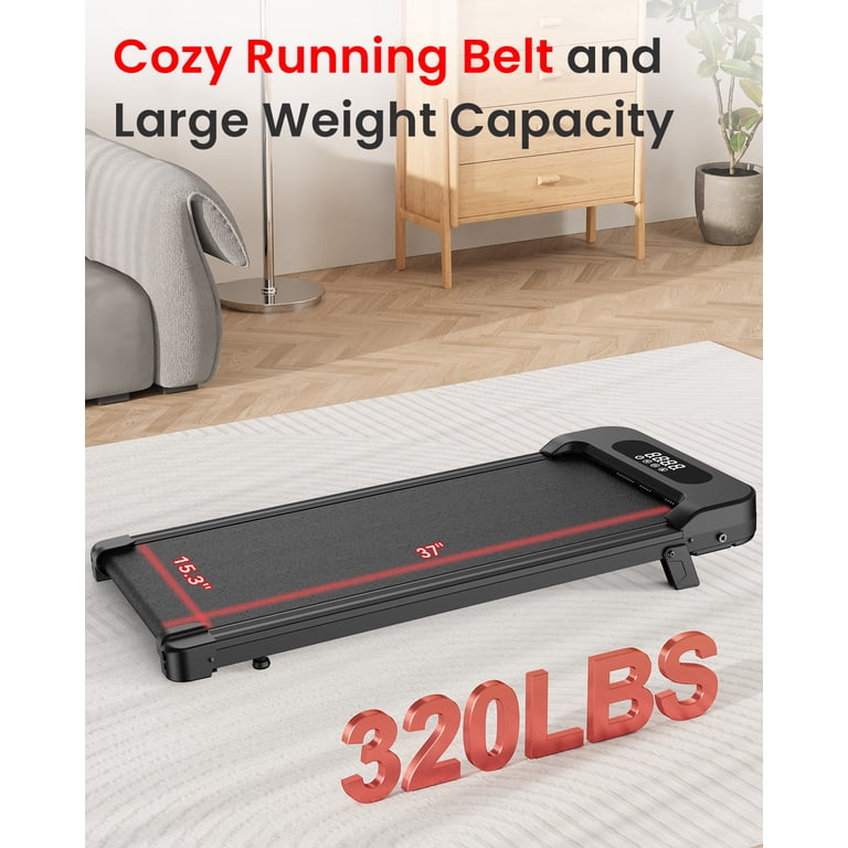 Bigzzia 2 in 1 Under Desk Walking Pad Treadmill, Compact for Home