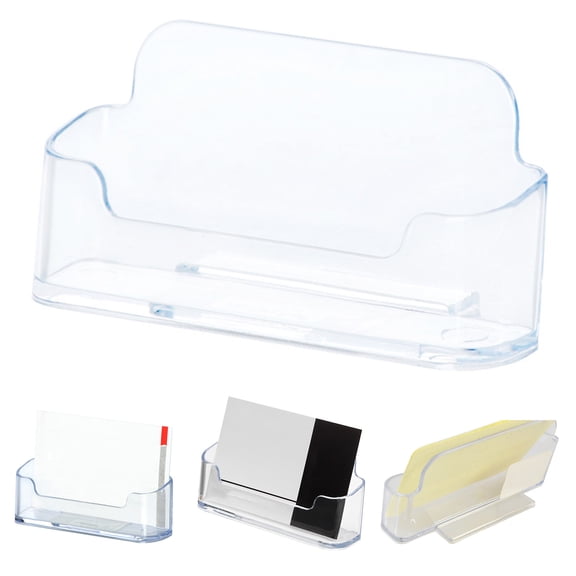 Homerr Business Card Holder Business Card Container Business Card Case Set 1 Smooth Surface Transparent Convenient Desktop Business Card Display Holder Office Supplies