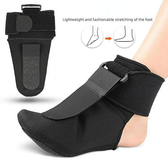 Adjustable Plantar Fasciitis Night Splint - Breathable Foot Drop Brace With Strap, Orthotic Support For Achilles Tendonitis, Post-Injury Recovery,S,Black-S 35-39