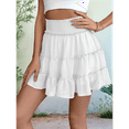 thumbnail image 6 of Womens Summer Flowy High Waist Ruffle Casual Cute Boho Beach Short Skirts Built-in Shorts White XL, 6 of 7