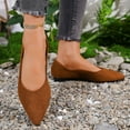 thumbnail image 5 of Xfvqtps Womens Pointed Toe Flats Comfortable Work Shoes for Women Breathable Suede Like Casual Shoes with Padded Insole Lightweight Office Shoes Brown, 5 of 6