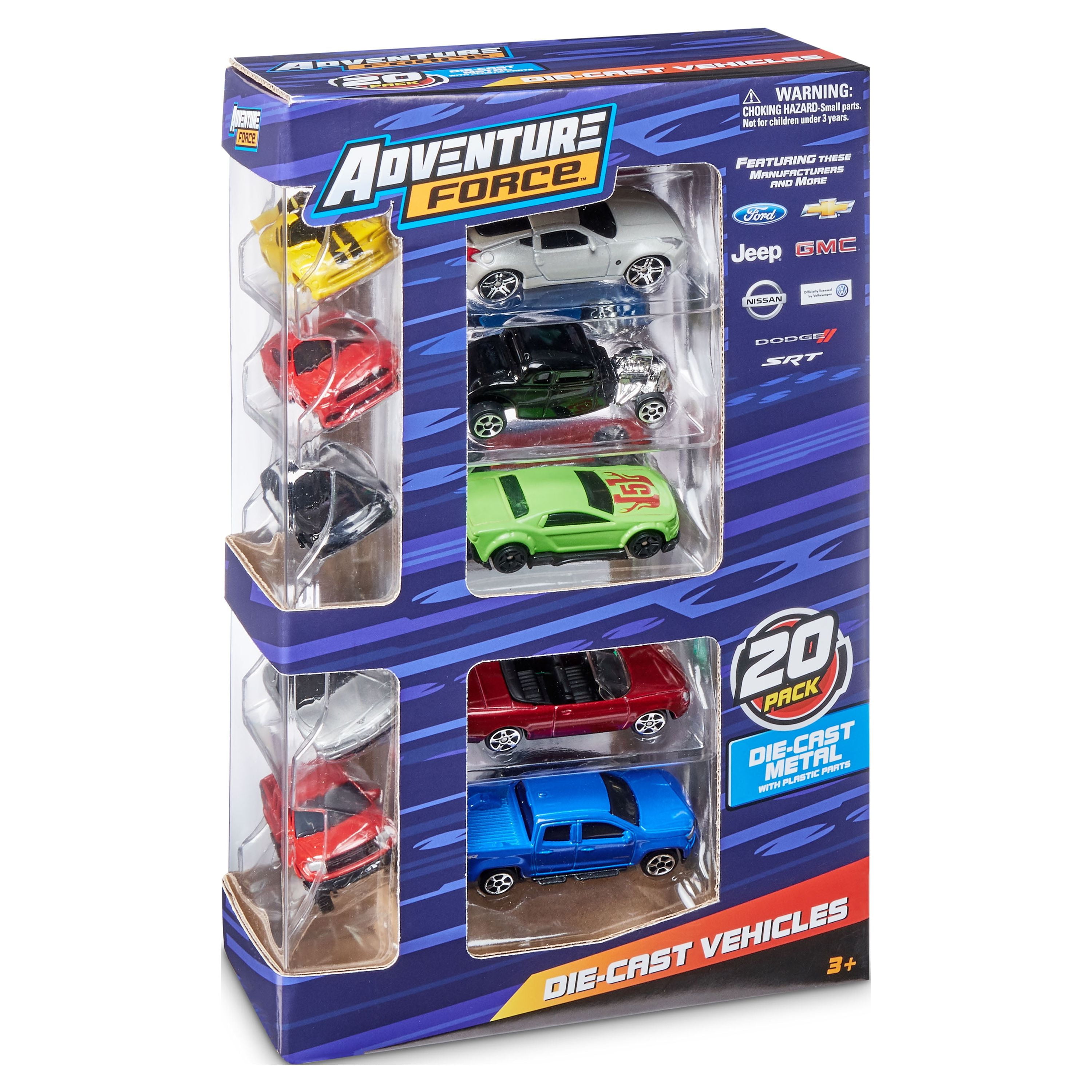 Adventure Force Diecast Vehicle 20 Pack Assortment Set with 3-inch