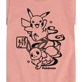 thumbnail image 3 of Pokémon - Wagara Pikachu Eevee Group - Girls Fitted Short Sleeve T-Shirt, 3 of 5