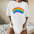 thumbnail image 4 of Midsumdr Pride Shirt Women Funny Rainbow Print T Shirt Rainbow Graphic Tees LGBT Equality Shirts Summer Casual Short Sleeve Tops, 4 of 7