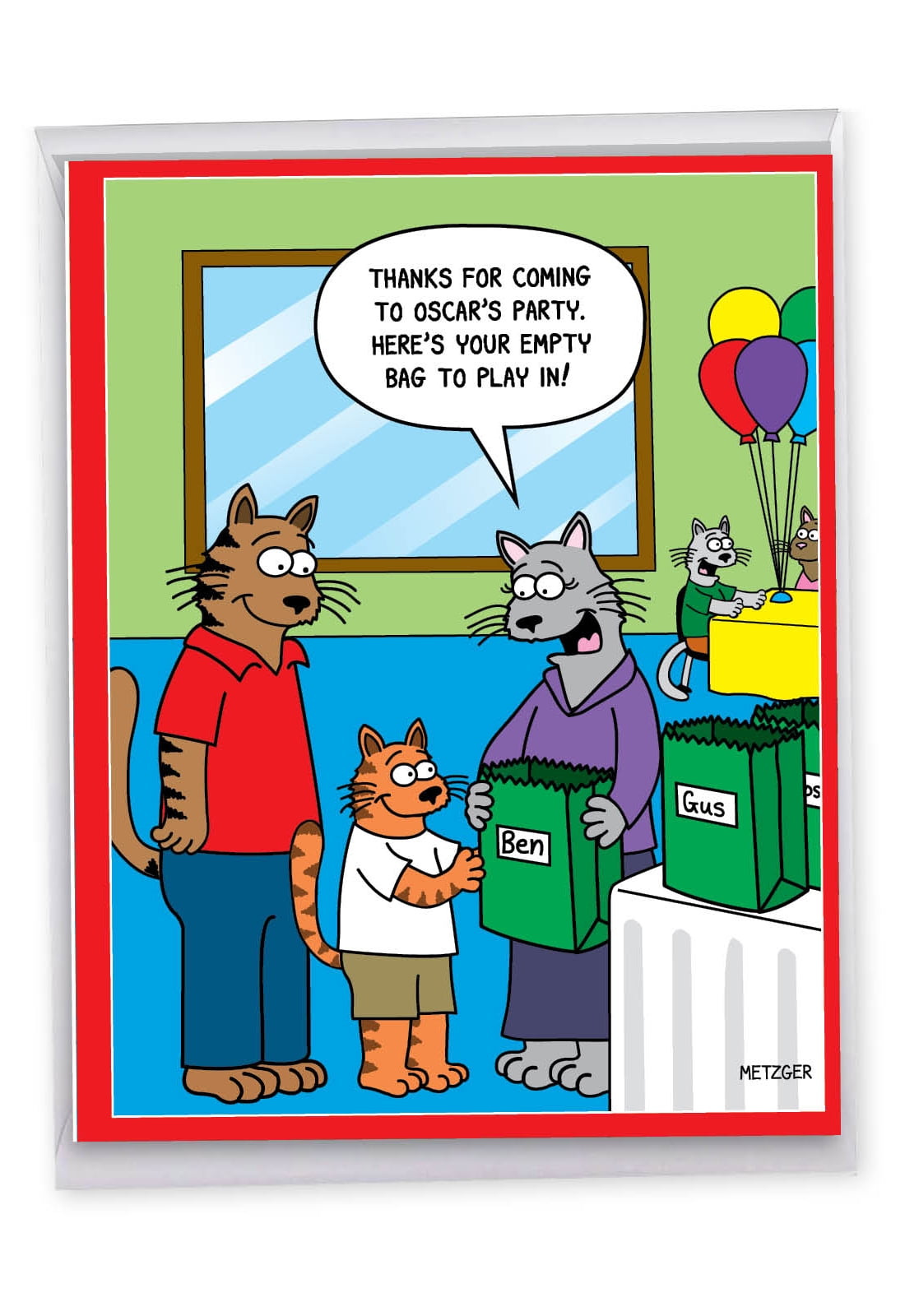 1 Jumbo Funny Birthday Greeting Card (8.5 x 11 Inch) Empty Bag