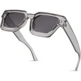 thumbnail image 2 of FEISEDY Retro 90s Square Sunglasses for Women Men Trendy Chunky Rectangle Sunglasses UV400 Protection B2385, 2 of 15