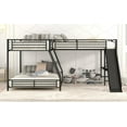 thumbnail image 5 of imerelez L-Shaped Twin over Full Bunk Bed with Twin Size Loft Bed,Built-in Desk and Slide,Black, 5 of 9