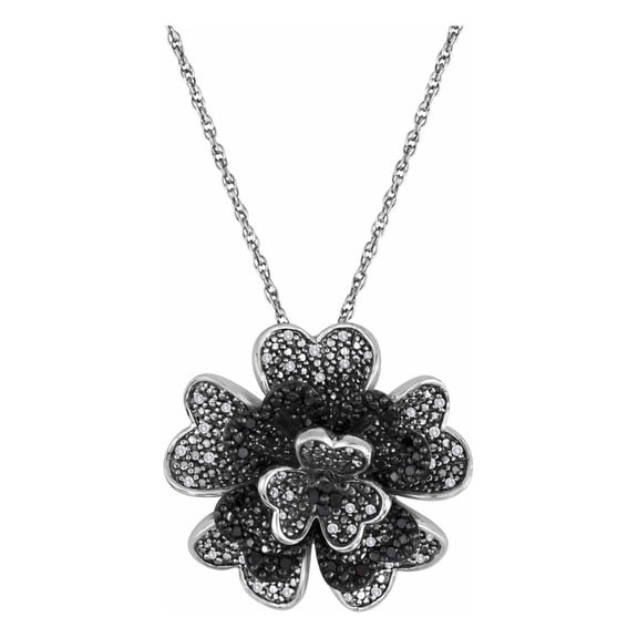 Believe by Brilliance 1/3 Carat T.W. Diamond Sterling Silver Fashion Flower Pendant