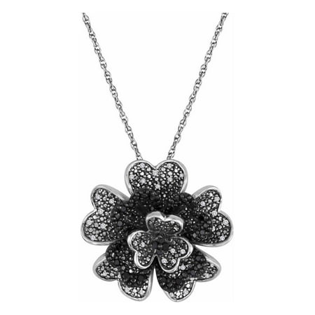 Believe by Brilliance 1/3 Carat T.W. Diamond Sterling Silver Fashion Flower Pendant