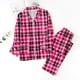 thumbnail image 3 of Gibobby Pijamas para Mujer Conjunto a Juego Pijamas navideños Conjunto de Pijama Largo de satén con Botones clásicos para Mujer con Bolsillos (Rosa, L), 3 of 4