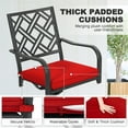 thumbnail image 4 of Nuu Garden 5-Piece Metal Patio Dining Set, 37 Inch Square Table with Umbrella Hole and 4 Swivel Chairs with Removable Cushions, All-Weather Outdoor Furniture Set for Garden, Patio, Black and Red, 4 of 9