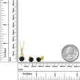 thumbnail image 5 of Gem Stone King 3.50 Ct Black Sapphire White Diamond 18K Yellow Gold Plated Silver Pendant and Earrings Jewelry Set, 5 of 5