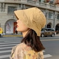 thumbnail image 4 of Solid Color Warped Edge Travel Hat Women Wide Brim Elastic UV Protection Sun Hat Fashion Accessories, 4 of 8