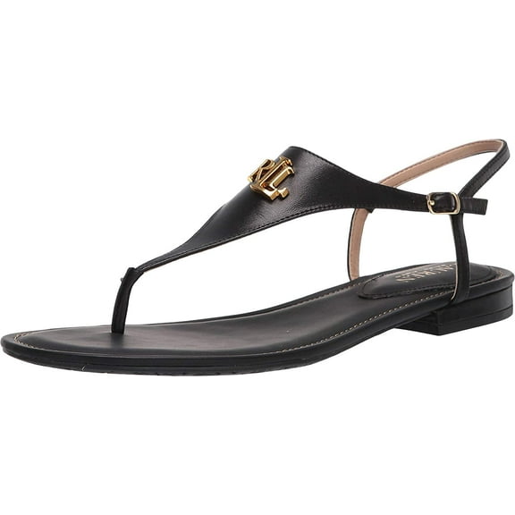 Lauren by Ralph Lauren Womens Ellington Flat Sandal 6 Black