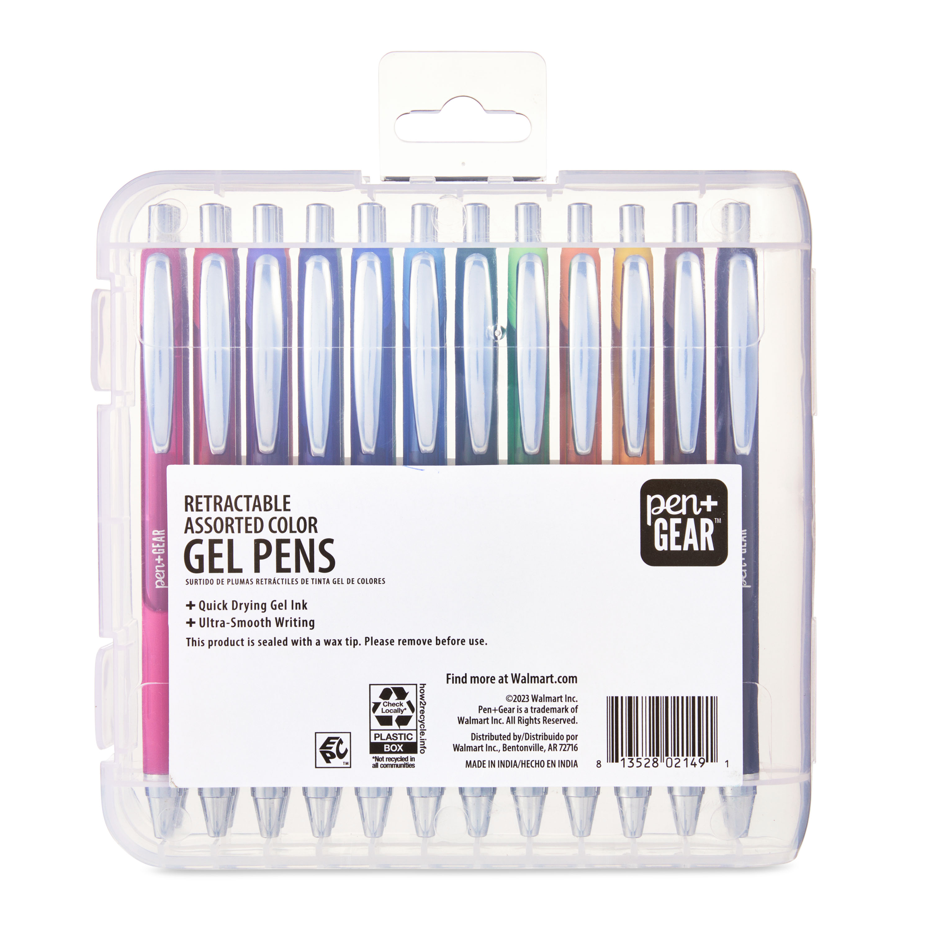 Plumas de gel retráctiles Pen+Gear, punta mediana, 0.7mm, colores surtidos, 24 piezas 8