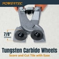 thumbnail image 3 of POWERTEC Wheeled Tile Nippers for Glass, Ceramic, Porcelain, and Mosaic - Ergonomic Soft Grip, Heavy Duty 22mm Tungsten Carbide Scoring Wheels Cuts and Trim Tile Up to 1/4” (71901N), 3 of 7
