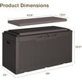 thumbnail image 2 of YSNW 100 Gallon Resin Deck Box with Cushion, Waterproof Outdoor Storage Box with Lockable Lid for Garden Tools, Patio Cushions (Brown), 2 of 16