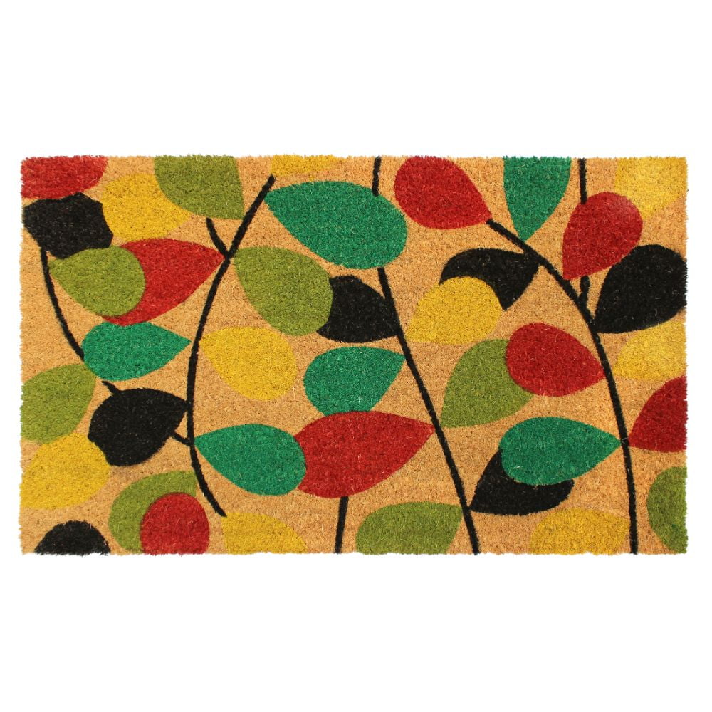 RugSmith Machine Tufted Colorful Vine Indoor and Outdoor Coir Doormat, 18' x 30'
