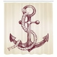 thumbnail image 3 of Ambesonne Anchor Shower Curtain, Realistic Marine Design, 69"Wx70"L, Dark Mauve Cream, 3 of 3