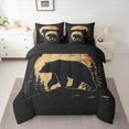 thumbnail image 2 of Manfei Teens Adults Animal Bear Bedding Comforter Set 7-Piece,Moutain Jungle King Bedding Sets,Woodland Wildlife Ultra Soft Bed Sheets,Lightweight Room Decor,Reversible, 2 of 8
