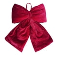 thumbnail image 2 of Burgundy Velvet Bow Christmas Tree Door Ornament Wall Decoration Bow, 2 of 8
