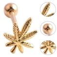 thumbnail image 4 of 1Pc Tongue Ring Leaf-shaped Hip Hop Accessory Long Lasting Bright Luster Tongue Stud for Party, 4 of 7