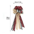 thumbnail image 2 of Christmas Tree Tops Bow Red Buffalo Plaid Burlap Decoration Cloth LED Polyester Xmas Hanging Gift Decorative Ribbon, 2 of 6