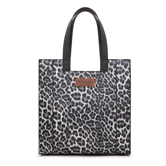 Wrangler Wildside Cheetah Tote Bag for Women Medium Top-handdle Handbags, Black
