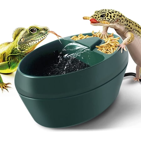 Reptile Drinking Water Fountain Chameleon Accessories Automatic Circulation System with Trough, Bearded Dragon Cage Accessories Reptiles Habitat Waterfall for Snake/Lizard/Chameleon/Turtle
