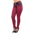 thumbnail image 5 of Fashion2Love Women's Juniors / Plus Colombian Design Butt Lift Push Up Mid Waist Skinny Jeans, 5 of 8