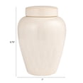 thumbnail image 3 of Creative Co-Op Large Decorative Debossed Stoneware Ginger Jar with Pattern, Lid and Reactive Glaze, White, 3 of 4